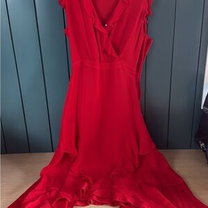 Parker Vibrant Red High Low Dress